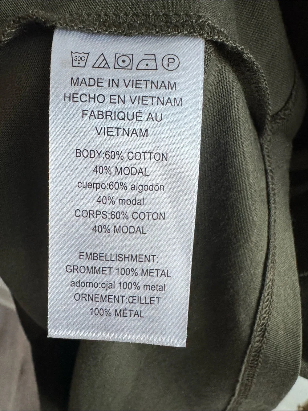 Michael Kors Olive Sleeveless Tank with Gold Eyelet Detail